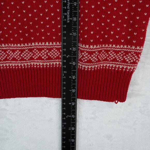 Merry Christmas V28 Ugly Knit Sweater Womens XXL Red Reindeer Snowflake Hoodie - Picture 6 of 8